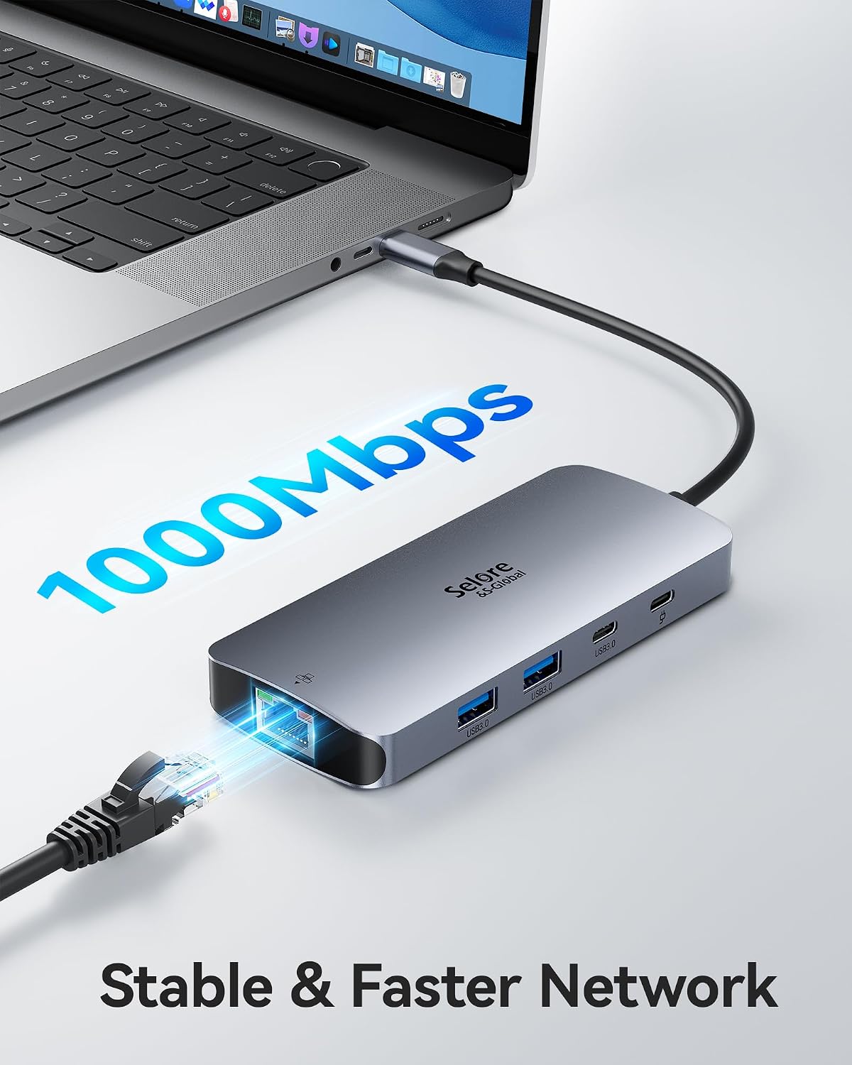 USB C Docking Station Dual Monitor, Selore Docking Station 3 Monitors | Triple 4K Display with 2 HDMI, DisplayPort, 1Gbps Ethernet, 100W PD Charging, USB 3.0 Ports Adapter for Dell, HP, Lenovo,etc