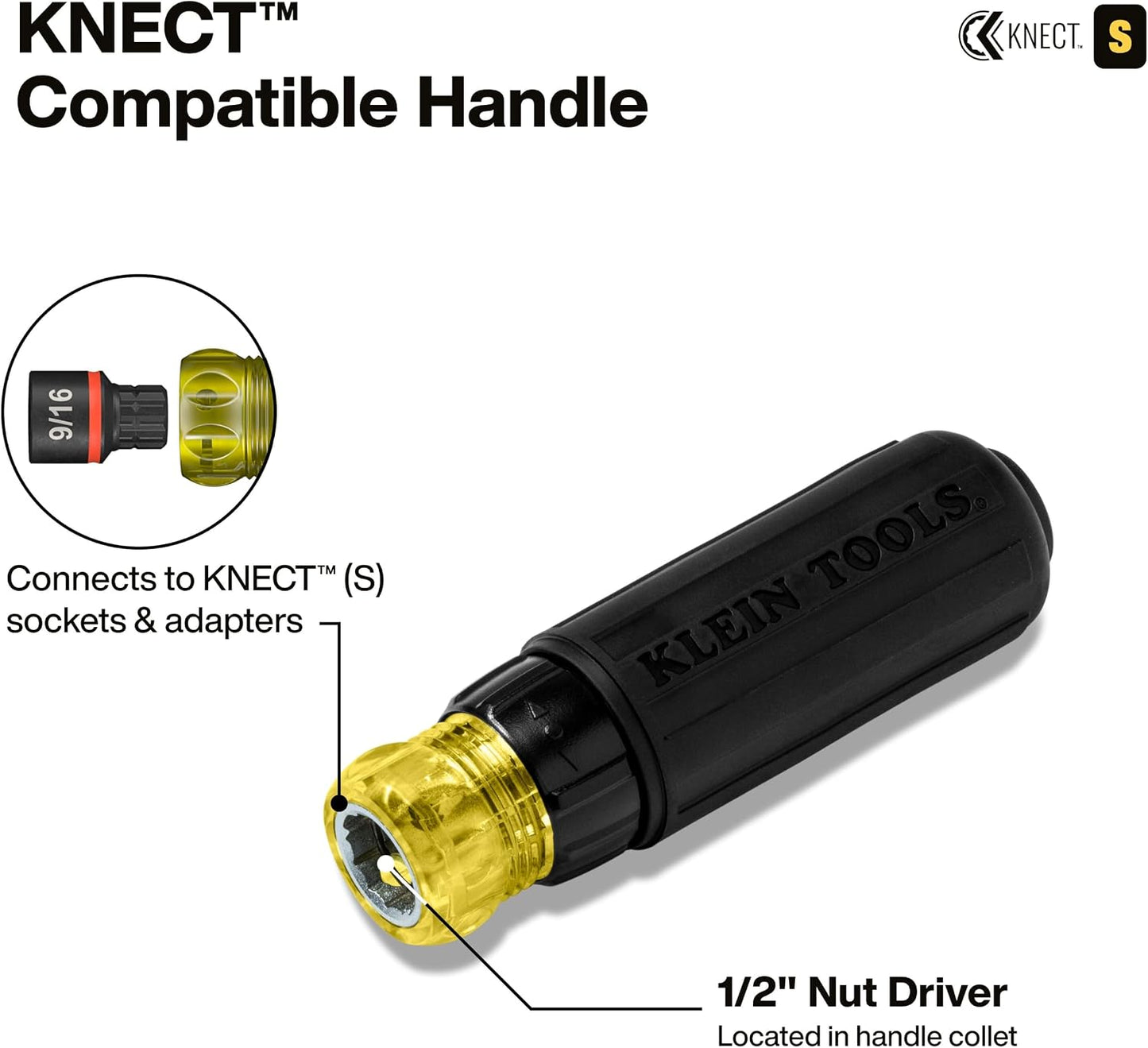 Klein Tools 32500HDRT KNECT Ratcheting Screwdriver, Multi-Bit Screwdriver/Nut Driver, Impact Rated 11-in-1 Tool with Phillips, Slotted, Square and Torx Tips