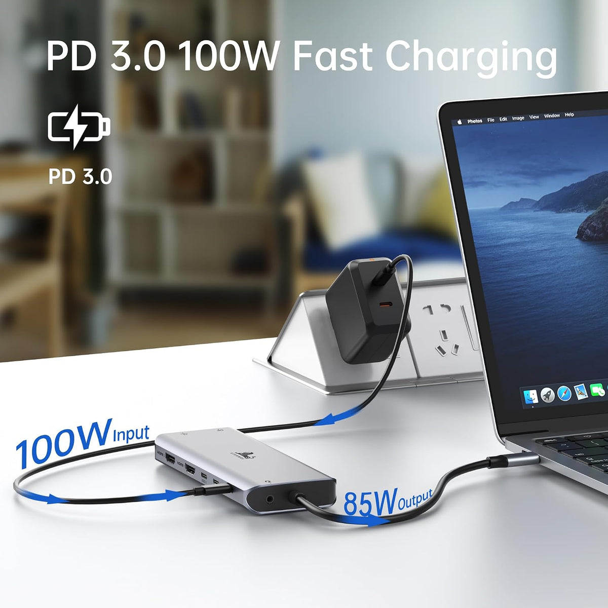 LIONWEI Docking Station Dual Monitor 4K, 13-in-1 USB C Dock for Laptop Mac