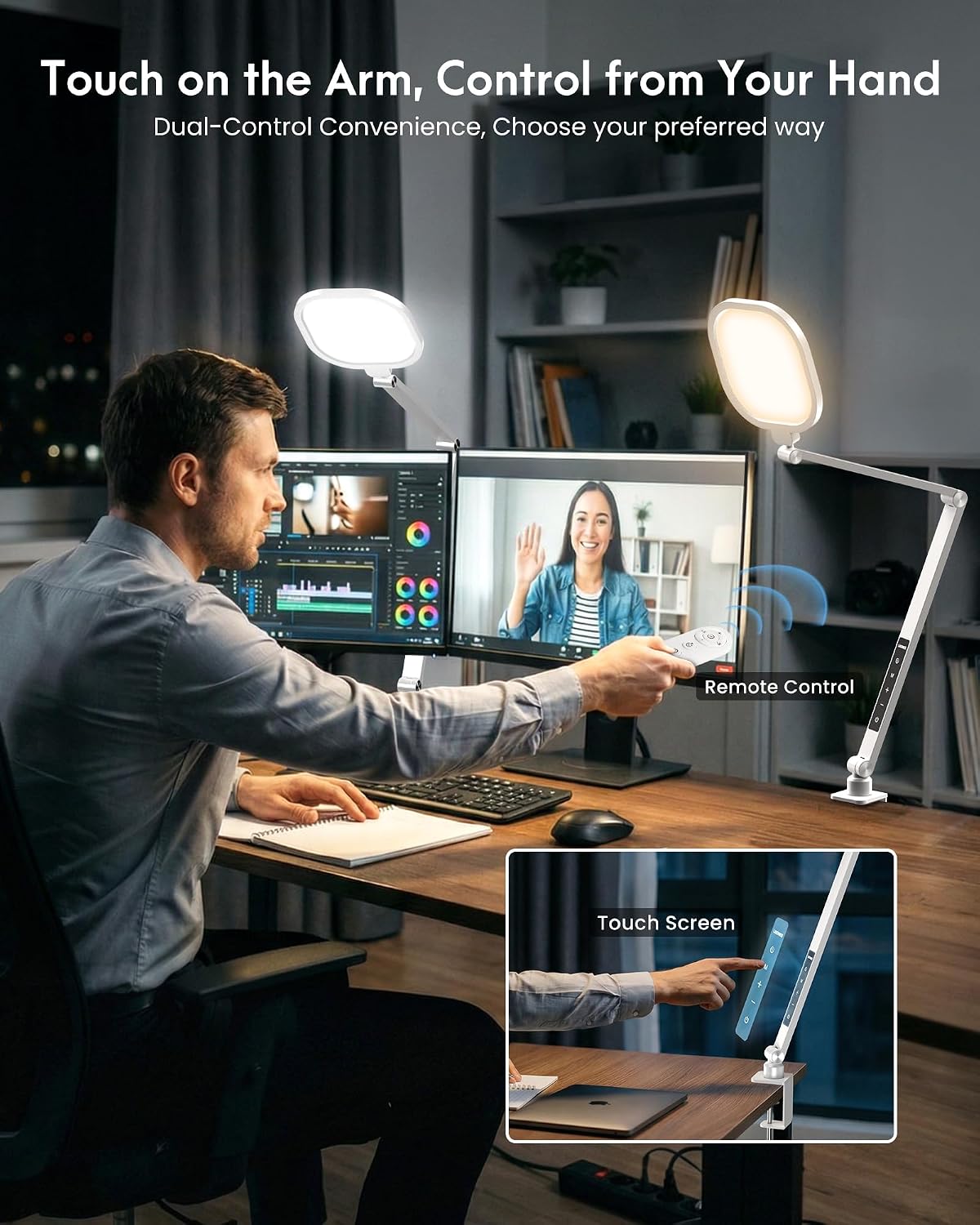 LitONES Video Conference Lighting for Computer, Zoom, Video Recording,White