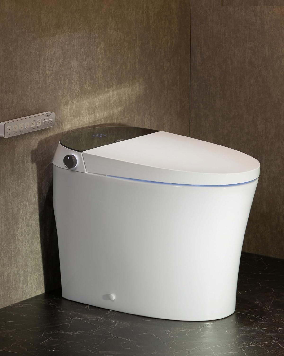 CANEST Smart Toilet, Smart Toilet with Bidet Built in, ADA Comfort Height, Intelligent Temp Control, Foot Sensor Operation, Warm Water, Heated Seat, Air Dryer, Digital Display (TC-100GE)