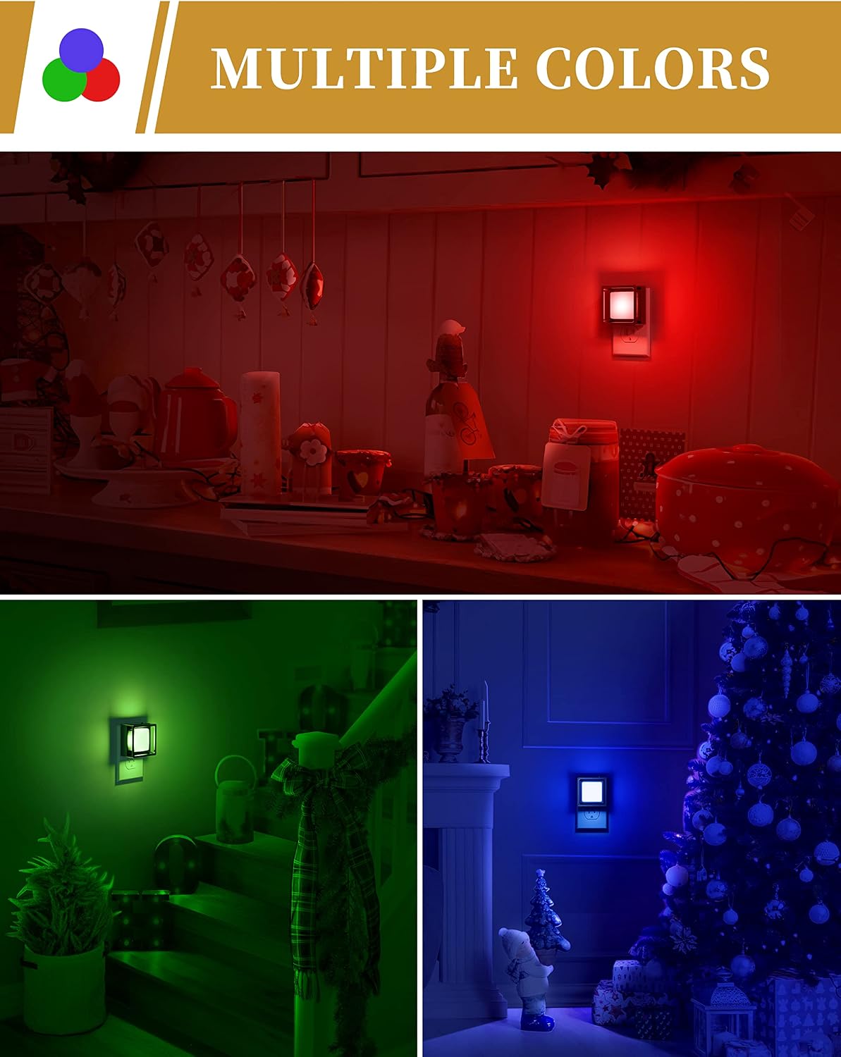 DORESshop Red Night Light [2 Pack],Night Lights Plug Into Wall,Light Sensor