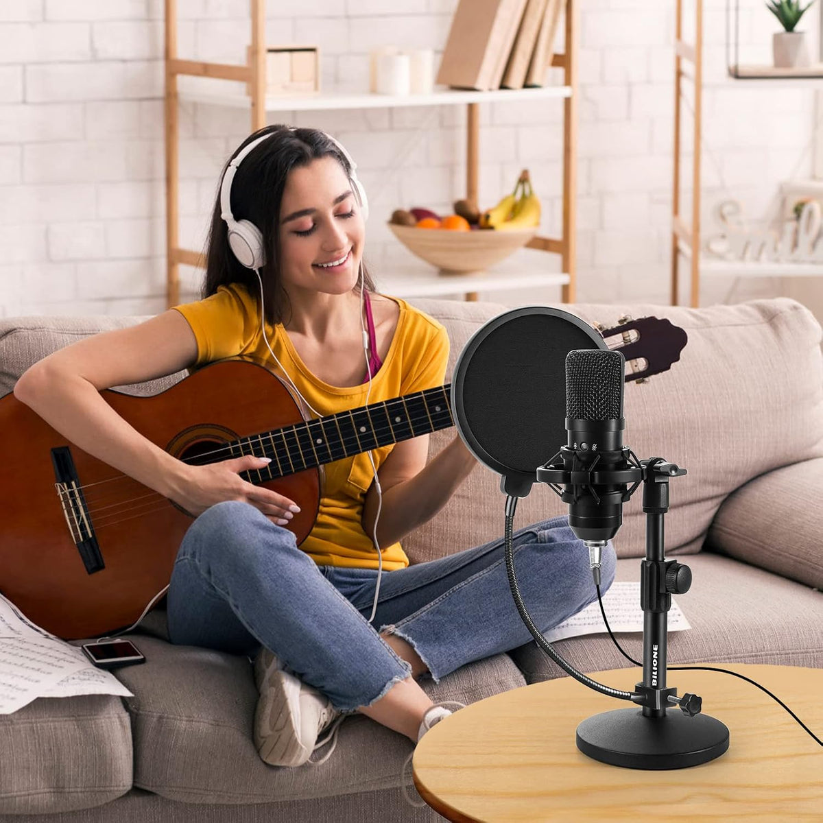 BILIONE Versatile Desktop Microphone Stand, Mic Stand Kit for Desk