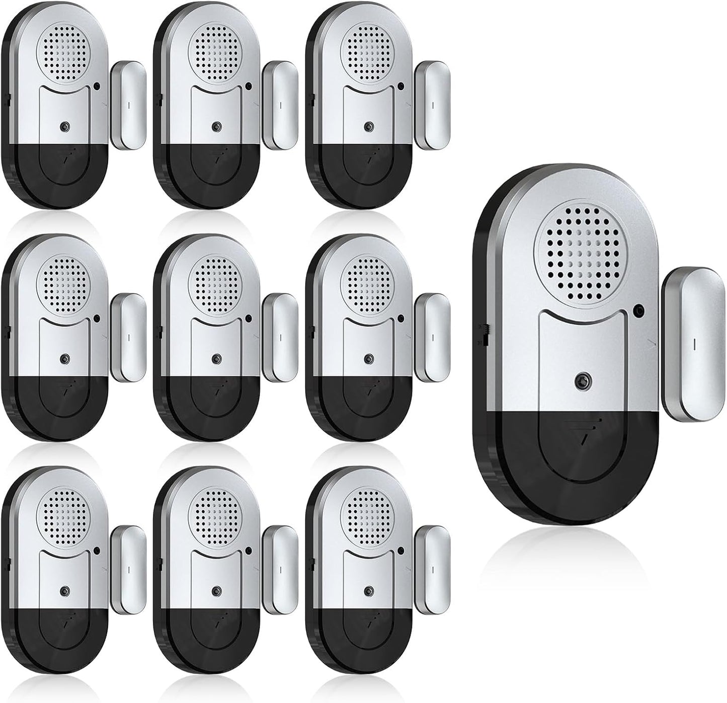 Sanjie Door Window Alarm Sensors, 5 Pack, 125dB, Volume Control | 125dB wireless sensors alert when doors or windows open, with adjustable volume, easy installation and long battery life