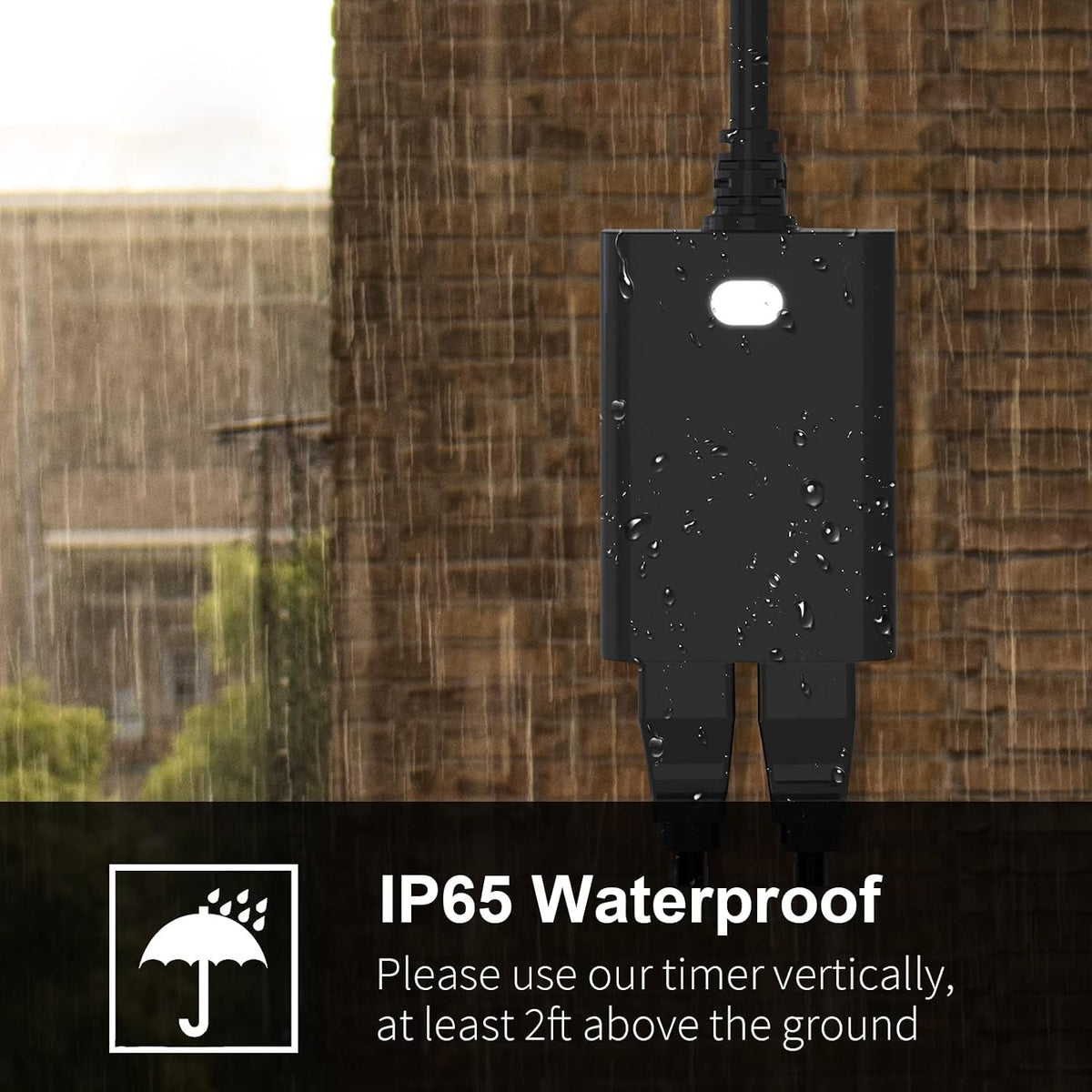 New One Outdoor Smart Plug, 2.4G WiFi Outdoor Outlet with Dual Outlets, Compatible with Alexa, Google Home, Smart Life, Wireless Voice Remote Control, IP65 Waterproof, 125V 15A ETL FCC Certified