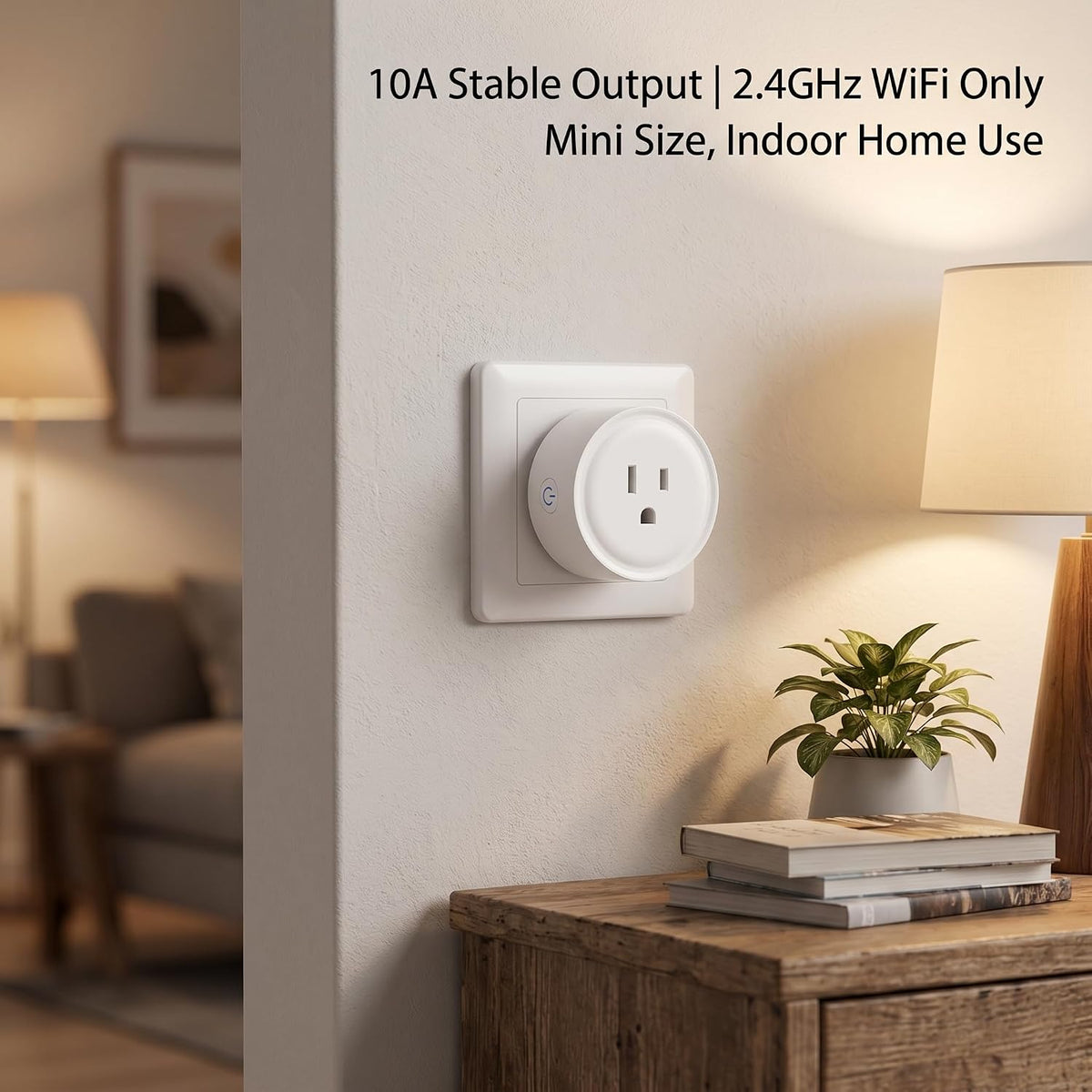 Smart Plugs 4 Packs, WiFi Smart Outlet Compatible with TY App & Voice Control, Remote Control & Timer Schedule Function, 10A Mini Smart Plug for Home Appliances, 2.4GHz WiFi Only