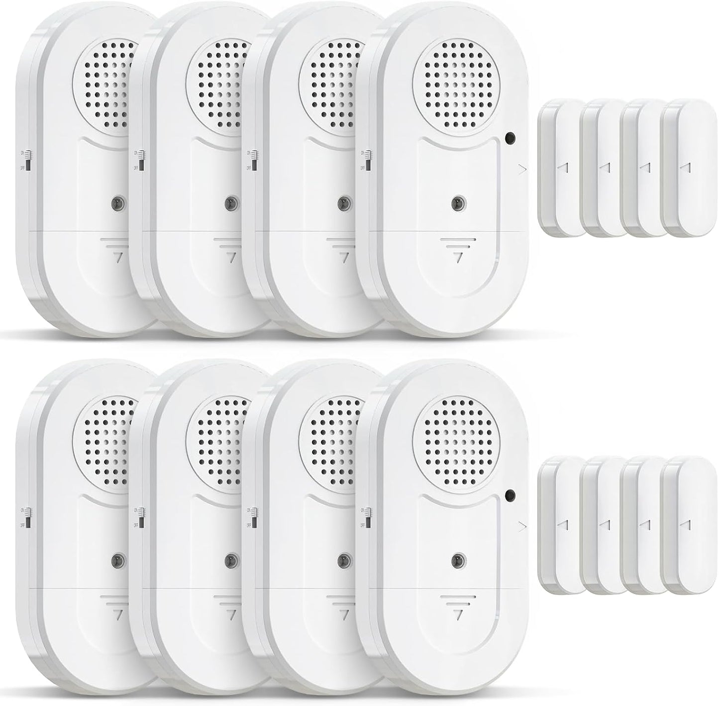 Sanjie Door Window Alarm Sensors, 5 Pack, 125dB, Volume Control | 125dB wireless sensors alert when doors or windows open, with adjustable volume, easy installation and long battery life