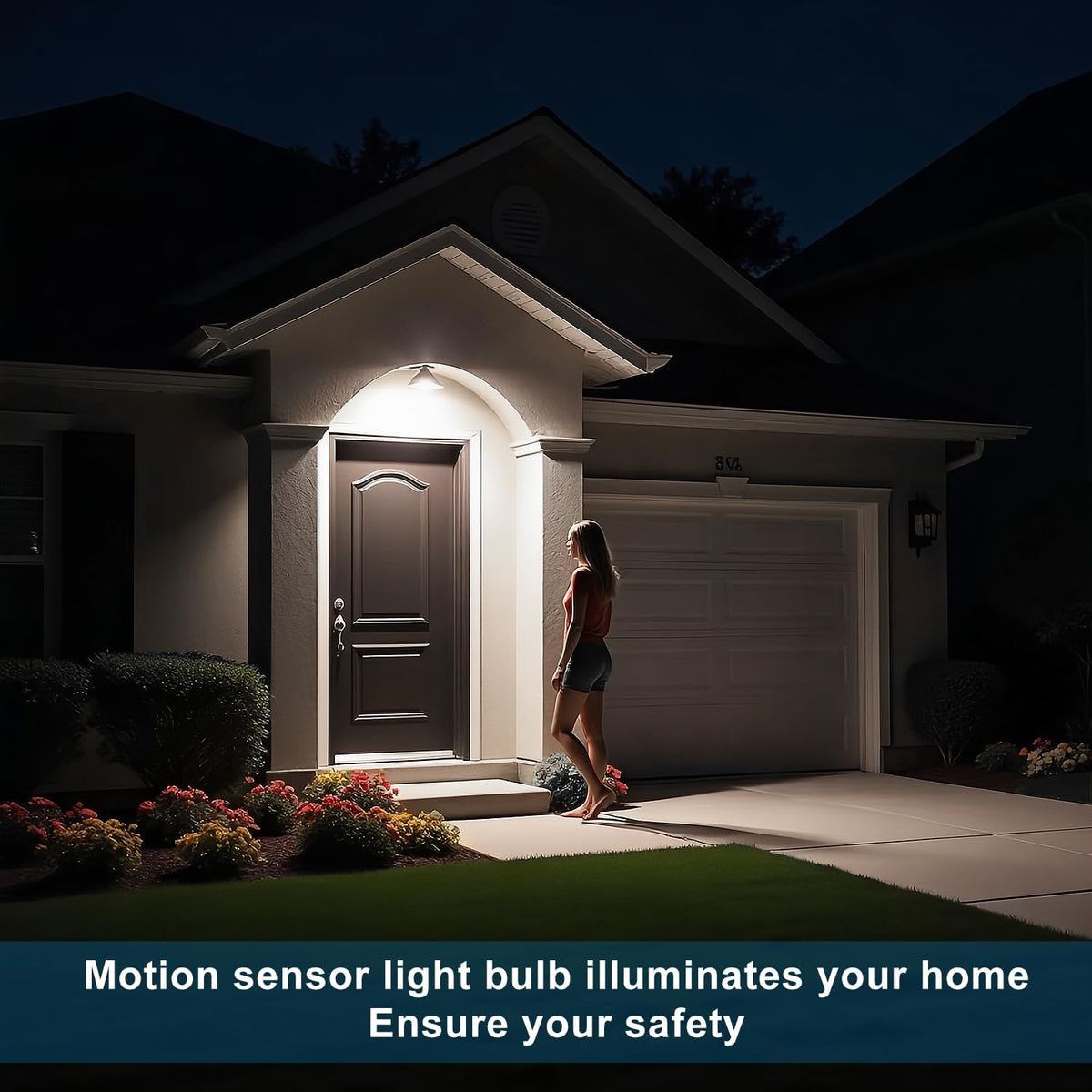 Motion Sensor Light Bulbs, Dusk to Dawn Outdoor Lighting, PAR38 Led Motion Sensor Flood Light 100 Watt Equivalent(15W), 6000K Daylight, Waterproof Outdoor/Indoor,(4 Pack)