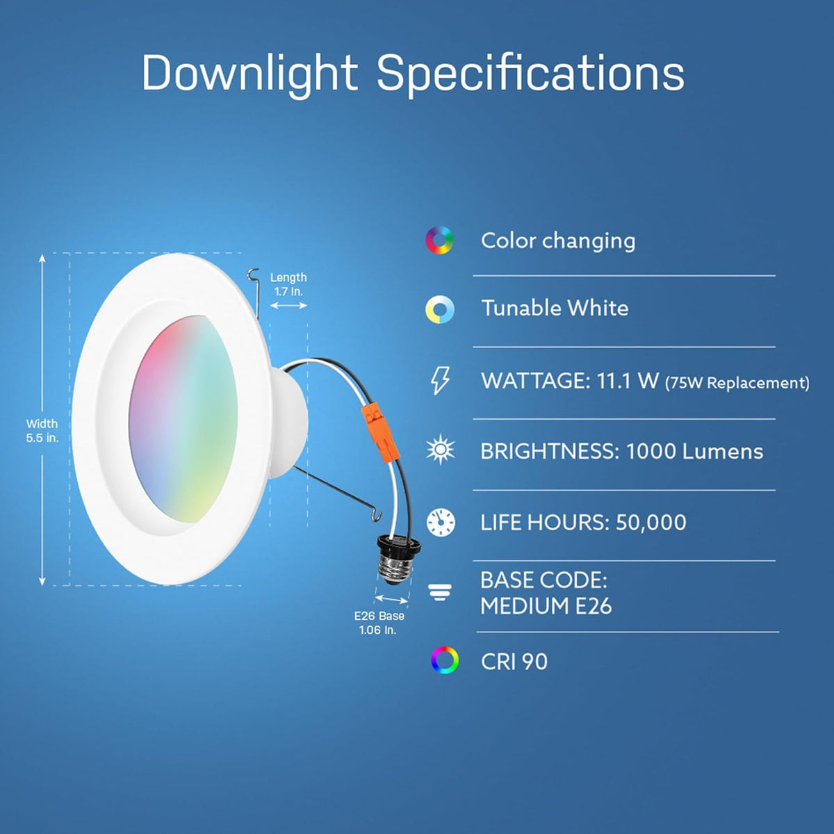 Feit Electric 5/6in Smart Recessed Downlights, 75W Eq, 1000 Lumens