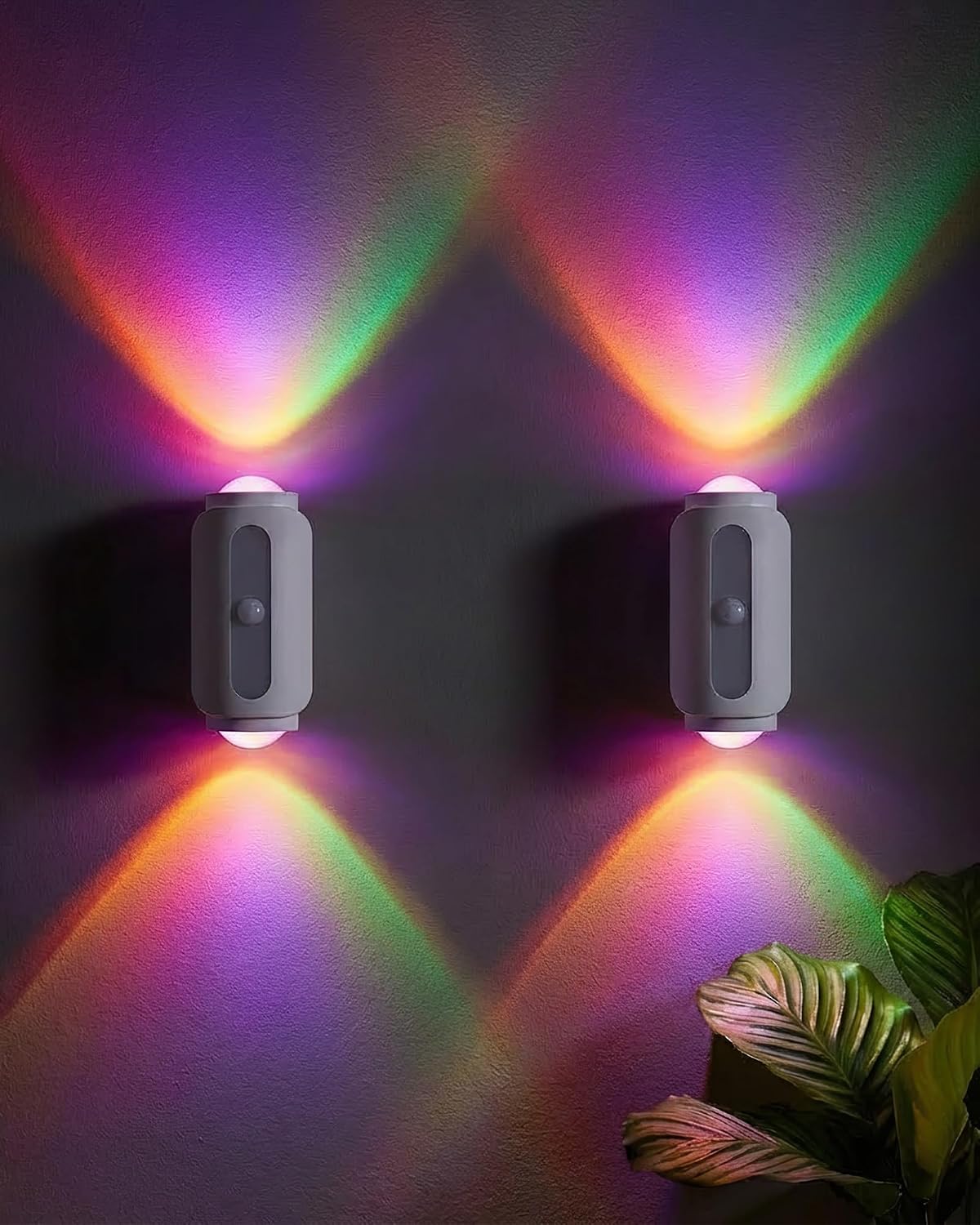 Motion Sensor Wall Light, Rechargeable Peel and Stick on Sconce Set of 2