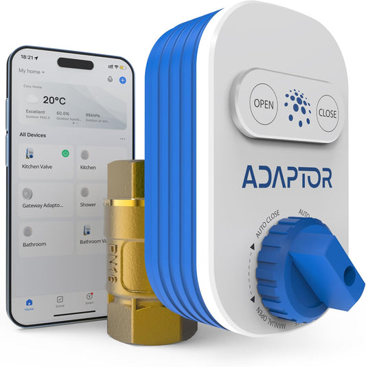 Zigbee Smart Water Shut Off Valve 3/4 Inch Leak Defense (Hub Req) | Automatic pipeline shutoff actuator, smart home flood security system, 17 seconds emergency trigger, solid brass housing