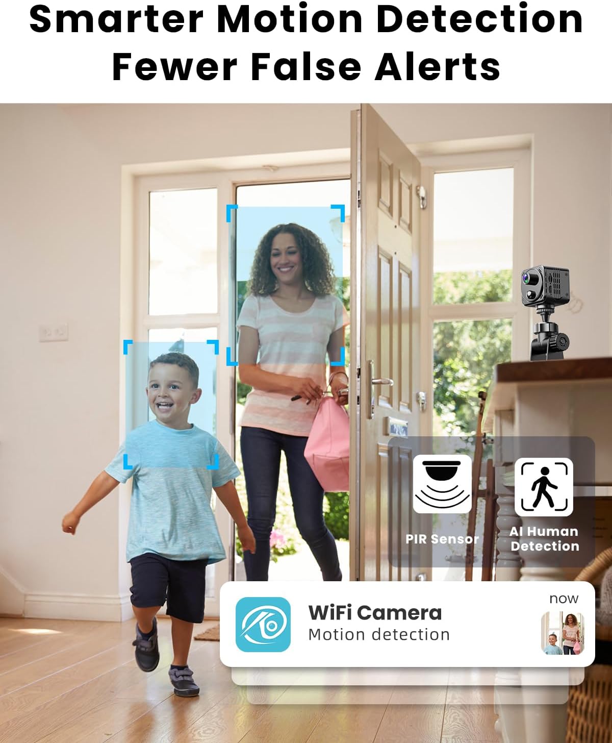 VIDCASTIVE 4K Mini Hidden Camera Dual-Band 2.4/5GHz WiFi Indoor Security Camera with AI Human Detection, Night Vision, Cloud/SD Storage, Up to 150 Days Standby Battery Life