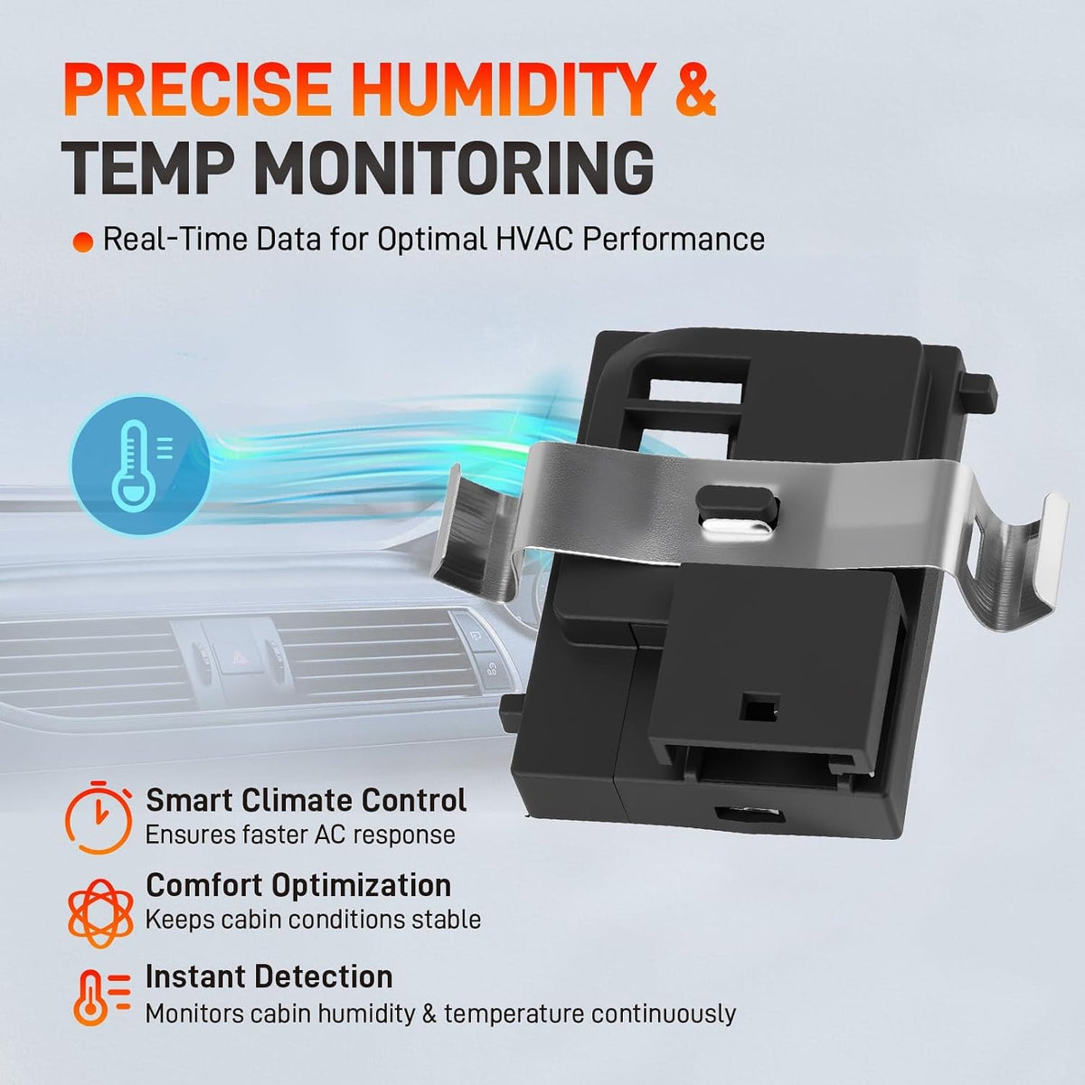 55111389AF HVAC Humidity Sensor Compatible with Jeep Grand Cherokee Compass, Dodge Ram 1500 Durango Challenger Charger Journey Dart, Pacifica Voyager 200 300, 2011-2023, Replace# 926-369 55111389AD