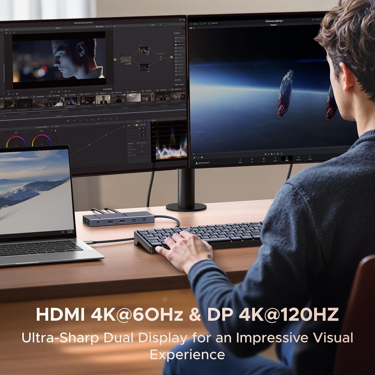 UGREEN USB C Docking Station Dual Monitor, 11-in-1 Dock with HDMI and DP