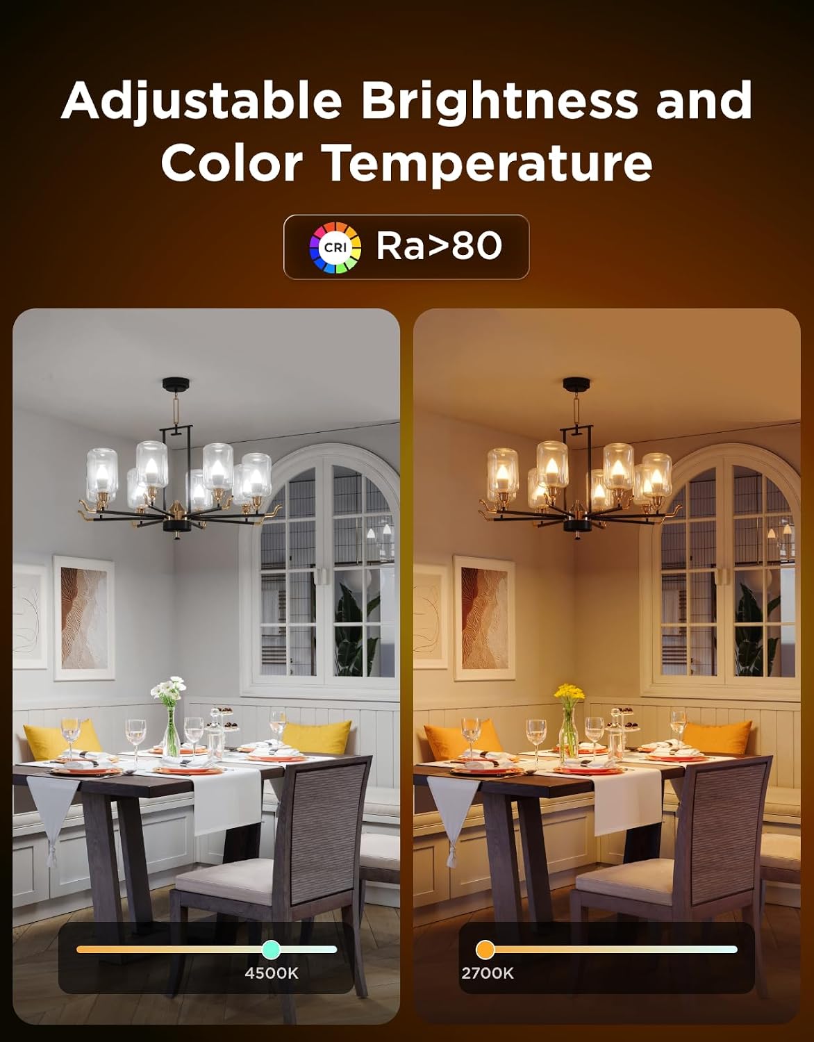 Govee E12 Led Bulb, Color Changing Candelabra Bulbs 450 LM, 80 CRI, 4 Pack