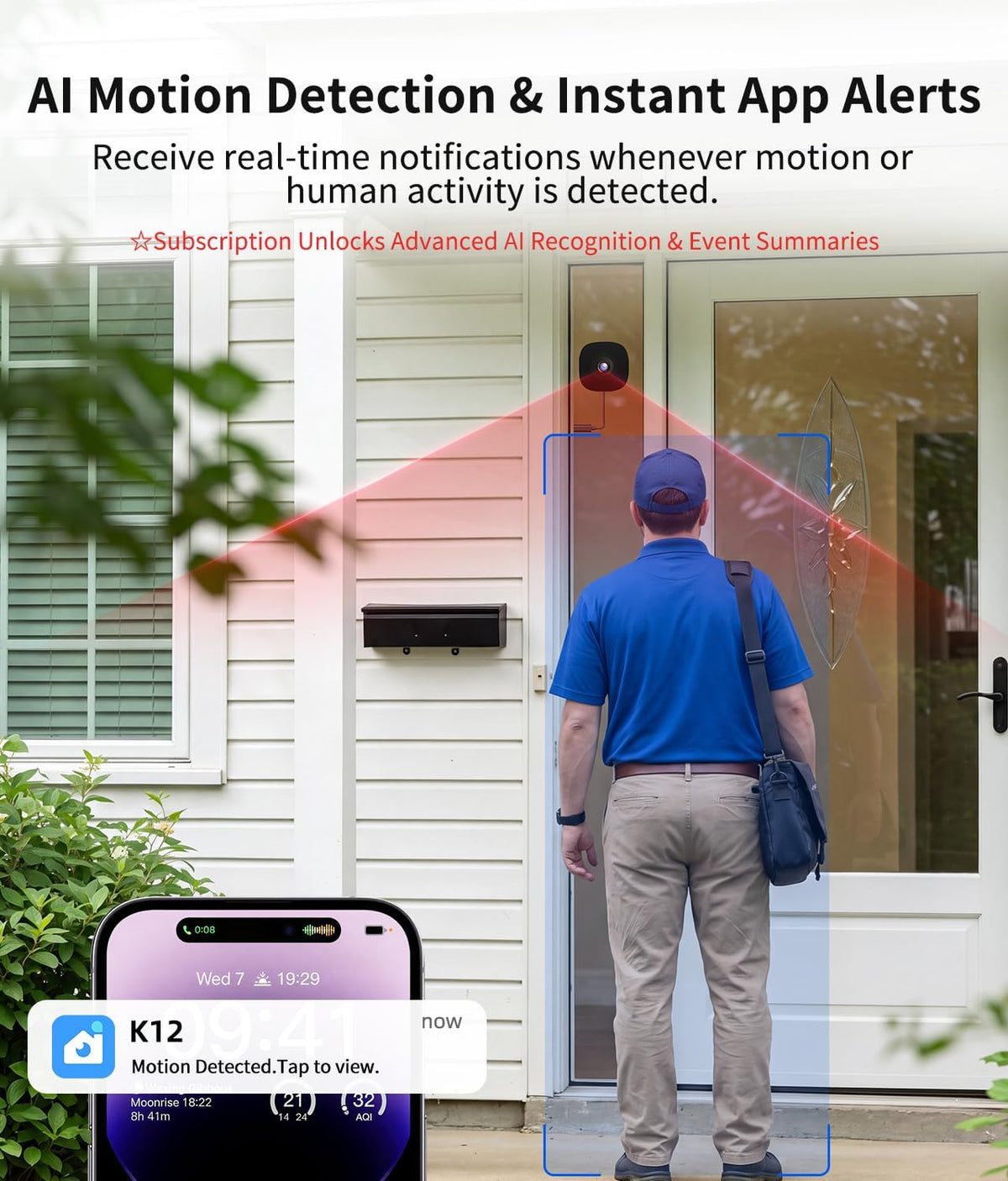 MISECU 2K No Drill Window Camera, Indoor Cameras for Home Security, 2 Pack
