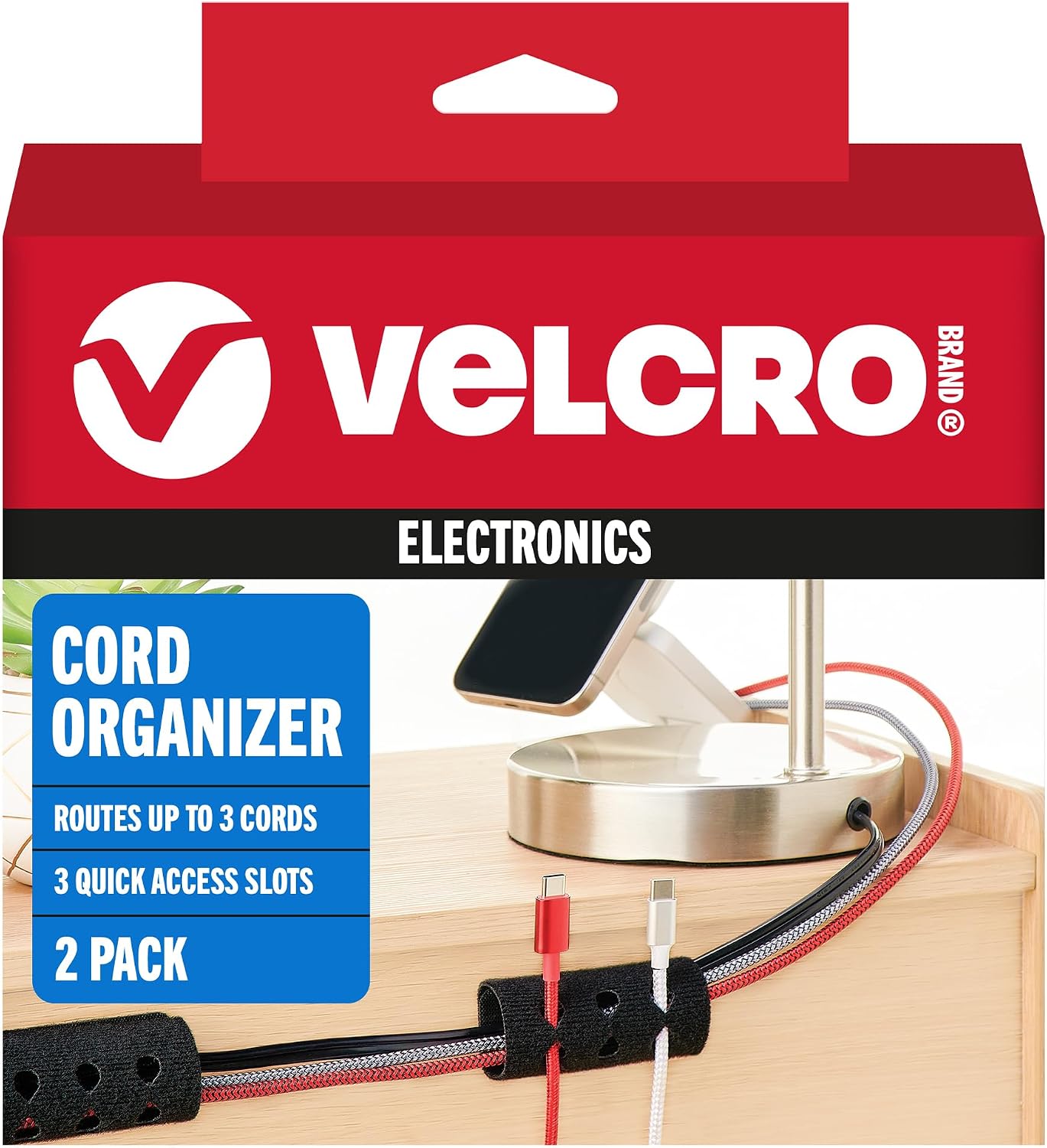 VELCRO Brand ONE-WRAP Cable Ties, 100Pk, 8 x 1/2" Black Cord Organization Straps, Thin Pre-Cut Design, Wire Management for Organizing Home, Office and Data Centers