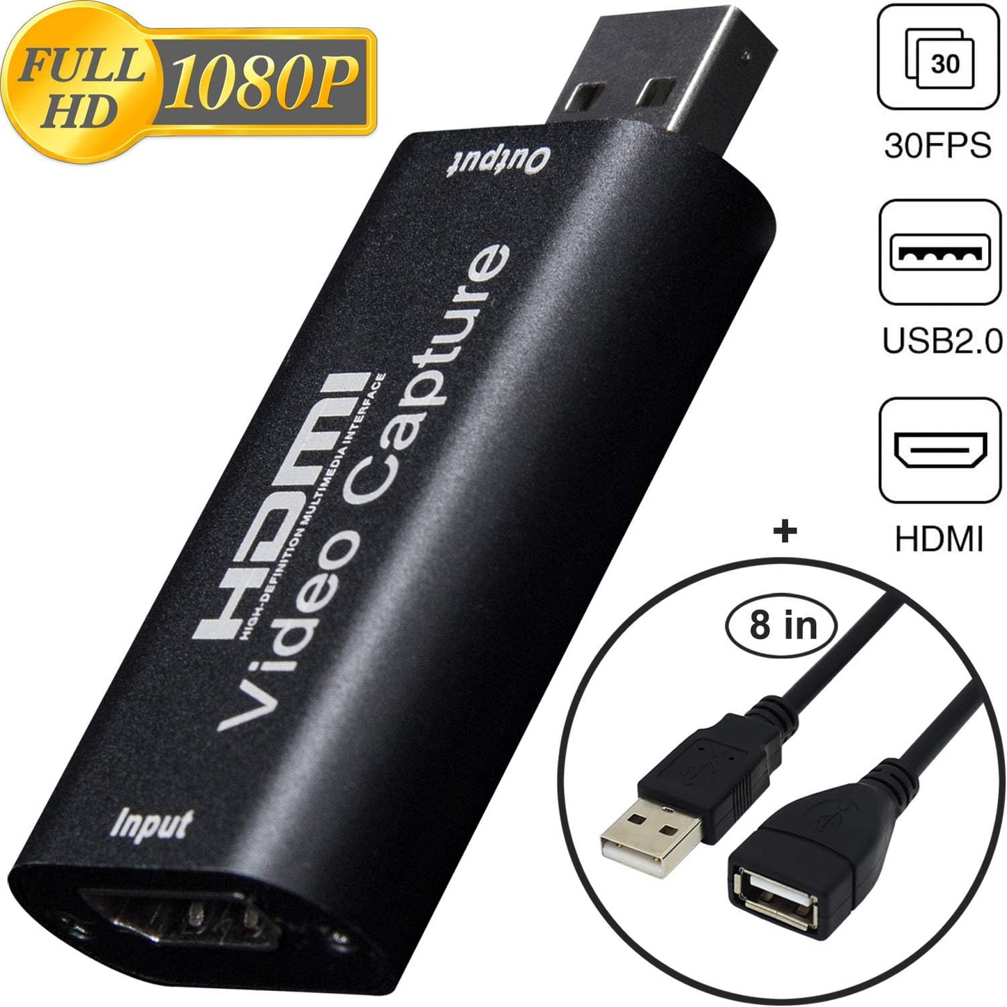 BlueAVS 4K HDMI to USB Capture Card, 1080P@60Hz, Live Streaming & Recording | Plug and Play HDMI Capture for DSLR, Camcorder and Action Cam, Ideal for OBS, Zoom, Live Streaming and Video Calls