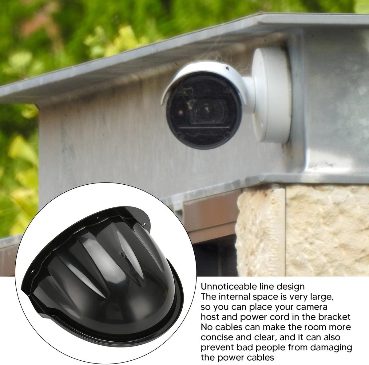 Universal Security Camera Sun Rain Cover Shield - Length 11.4", Width 8.0", Height 6.2" - Weatherproof Protective Roof for Dome/Bullet Outdoor Cameras (Black, 1Pack)