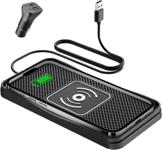 15W Non-Slip Wireless Car Charger Pad with 20W Adapter USB