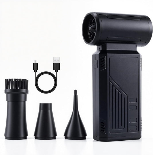 Compressed Air Duster, 130,000 RPM Electric Air Duster Cordless | 4-Speed Rechargeable Blower; for Computer, Keyboard, Car, Home and Cleaning