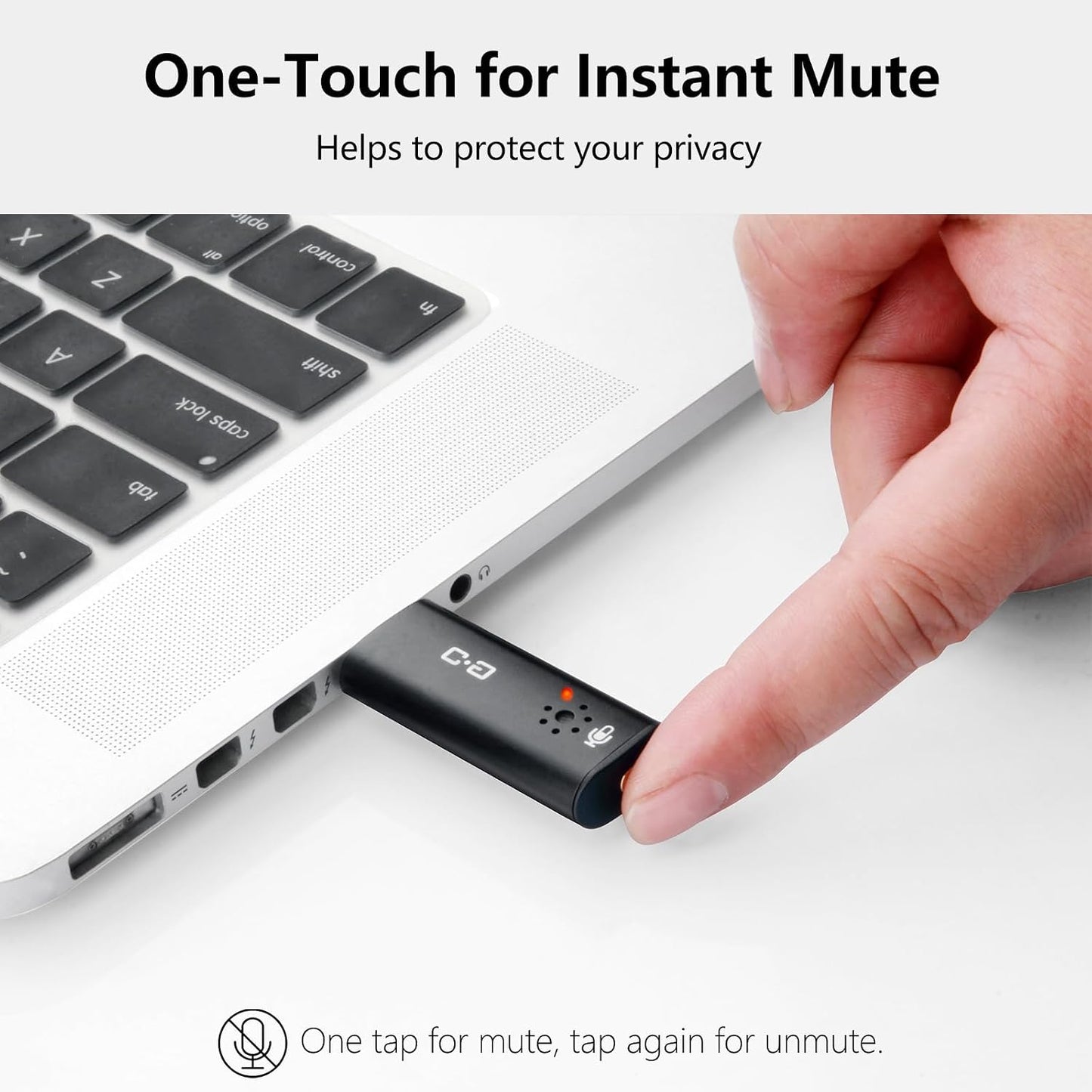 Upgrade USB Microphone with Touch Mute for Laptop & Desktop Computer | Plug-and-Play Condenser Mic with Mute LED Indicator, Clear Audio for Calls, Meetings, Study & Travel