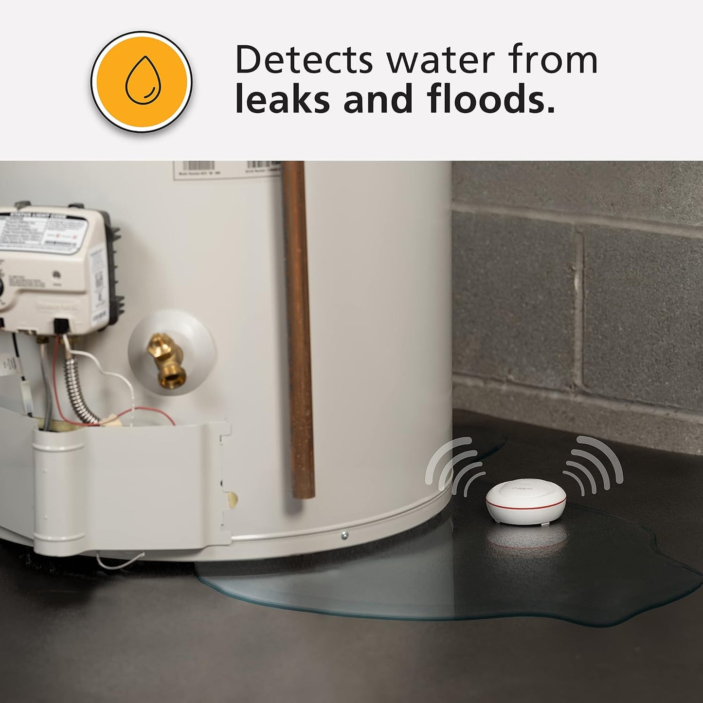 Kidde WiFi Water Leak Detector & Freeze Alarm, Alexa Device, Smart Leak Detector & Smart Smoke Detector, WiFi, Alexa Compatible Device, Hardwired w/Battery Backup, Voice & App Alerts