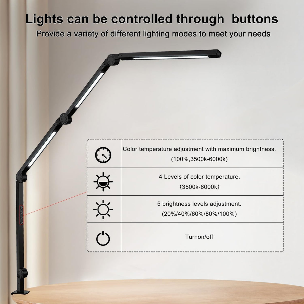 LED Desk Lamp with Clamp &amp; Flexible Arm
