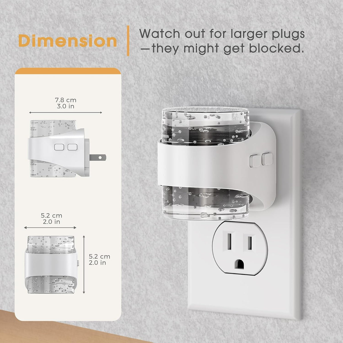 Briignite Night Light Dimmable Night Lights Plug Into Wall Bubble Design