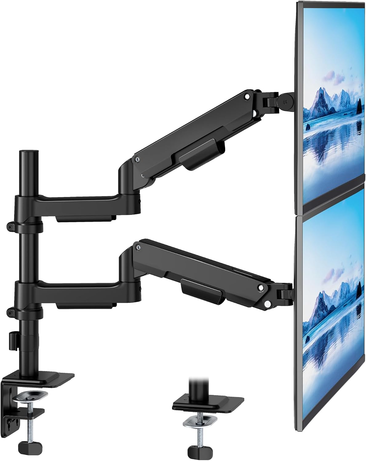 PEGZONE Dual Monitor Stand for 17-32 Inch Screens,Full Motion Desk Mount
