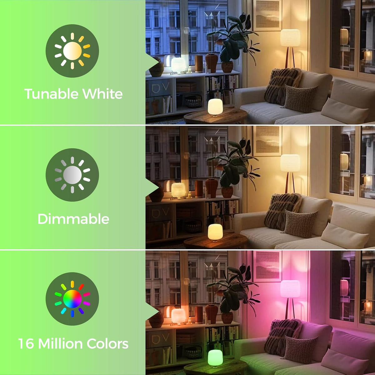 Lightinginside Matter Smart Light Bulbs, RGBCW Color Changing Light Bulb