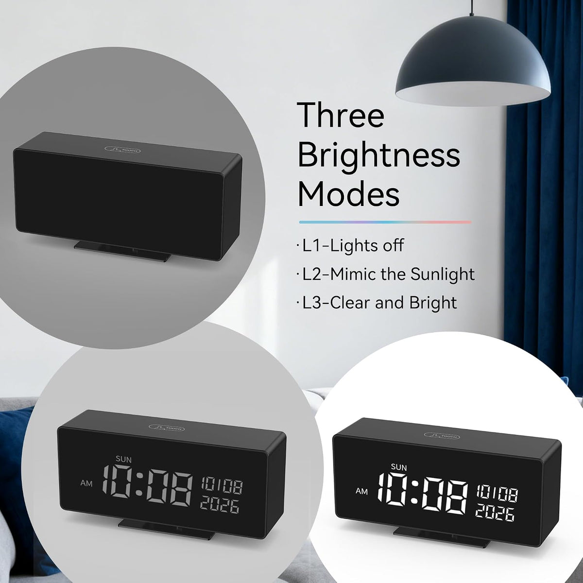 Clock Camera–Indoor Security Camera, Nanny Camera with 2K HD Video,AI Motion Alerts,Digital Clock, Night Vision, 5G&2.4G, Bluetooth Setup,Local & Cloud Storage