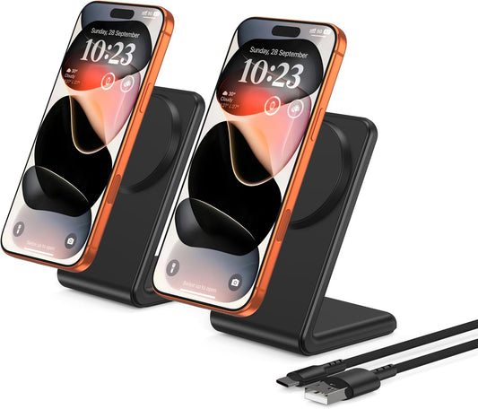 2Pack for MagSafe Charger- Magnetic Wireless Charger for iPhone 12-17,Black | Fast Charging | Magnetic iPhone Charging | for iPhone Charger Stand