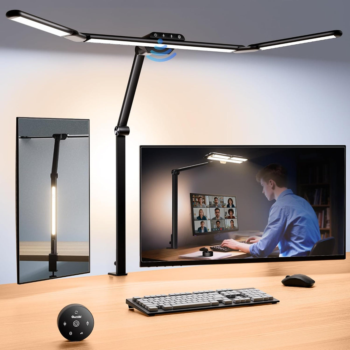 Quntis 32.3" Eye Care Architect Desk Lamps with Clamp for Office Home Dorm