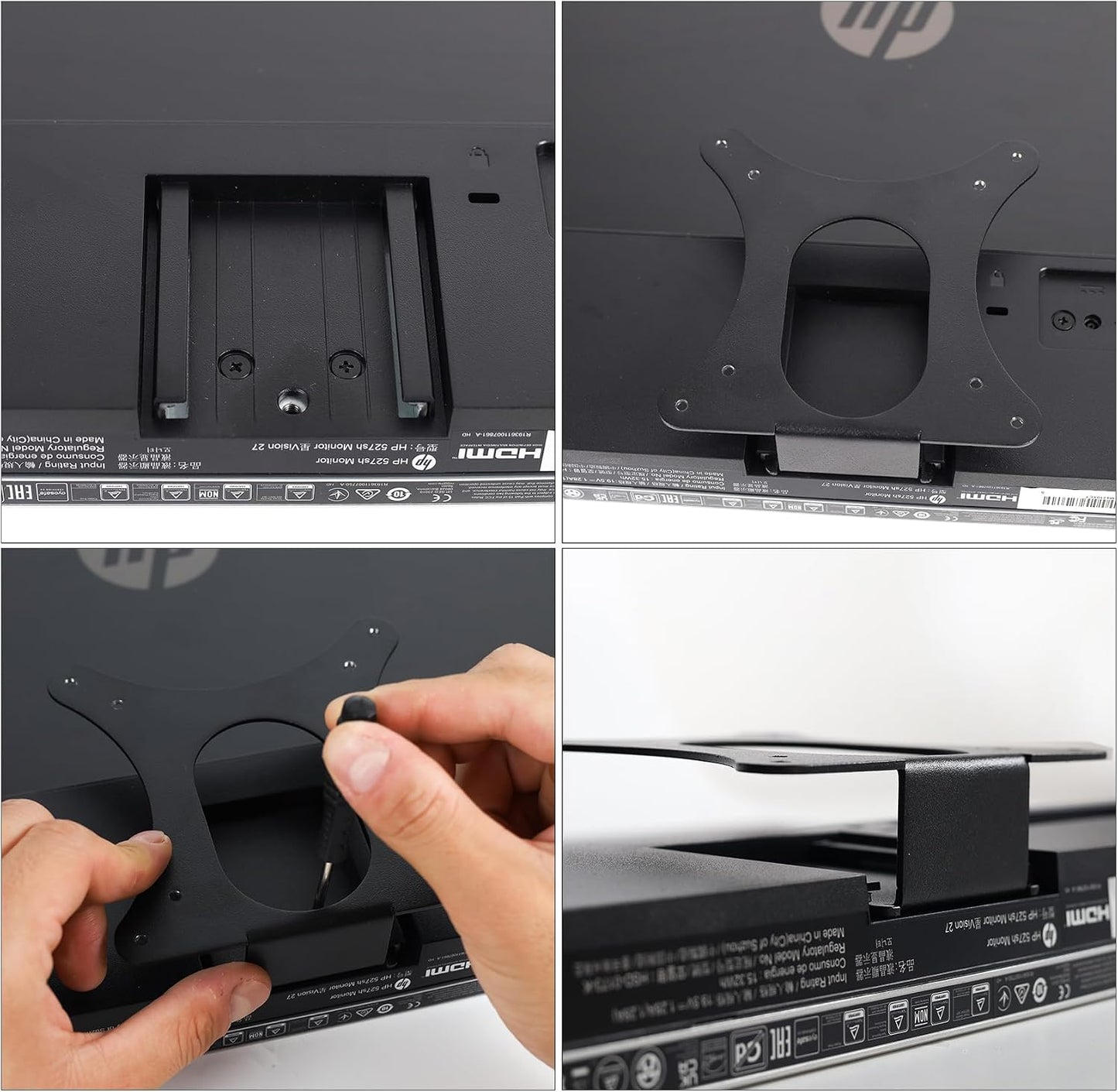 Monitor Arm/Mount VESA Bracket Adapter Compatible with HP M24h, M27h, 524sh 527sh VESA Adapter Bracket Arm, Desk Mount 100 * 100mm 75 * 75mm