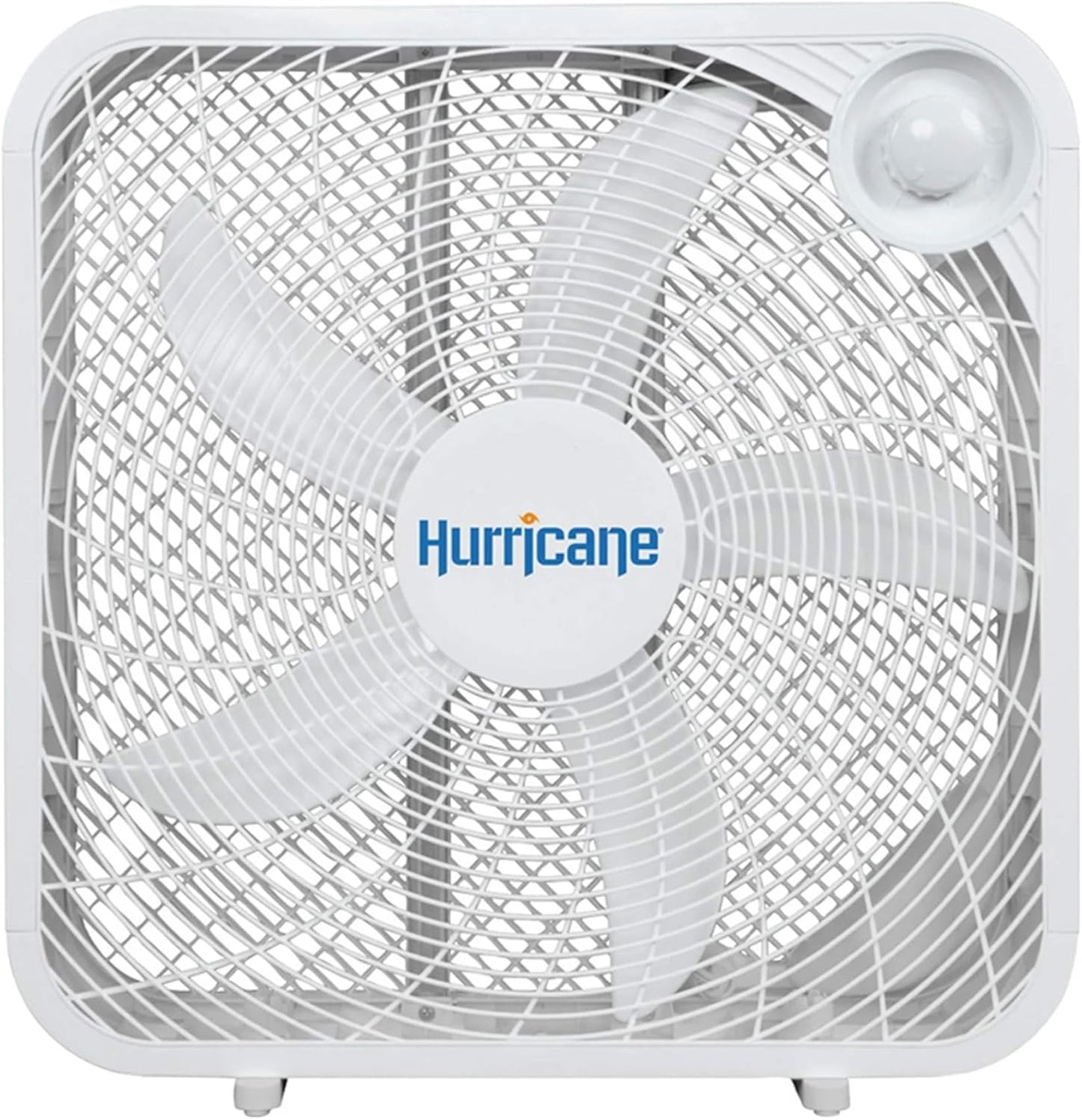 Hurricane Classic Floor Box Fan with 3 Speed Settings, White - 20in | Corded Portable Electric Air Cooling Unit w/ Powerful 2400 CFM Airflow for Home, Garage, Office, Bedroom & Basement