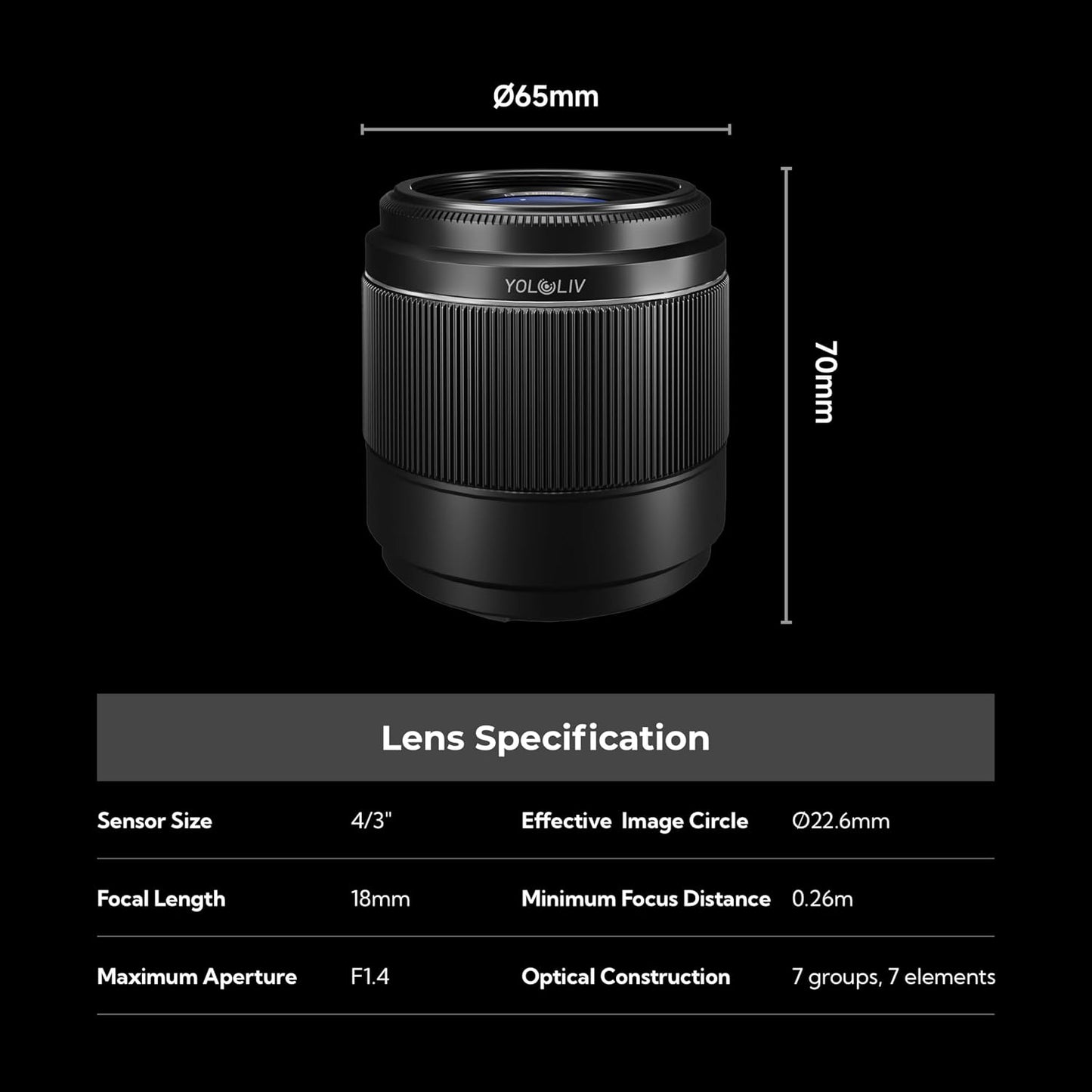 YOLOLIV YoloCam S7, 4K Streaming Webcam with 18mm Micro Four Thirds Lens | DSLR-Like Control, Cinematic Effects, ToF Autofocus, 4X Zoom,Interchangeable Lens, Plug & Play, for Twitch, YouTube, Zoom