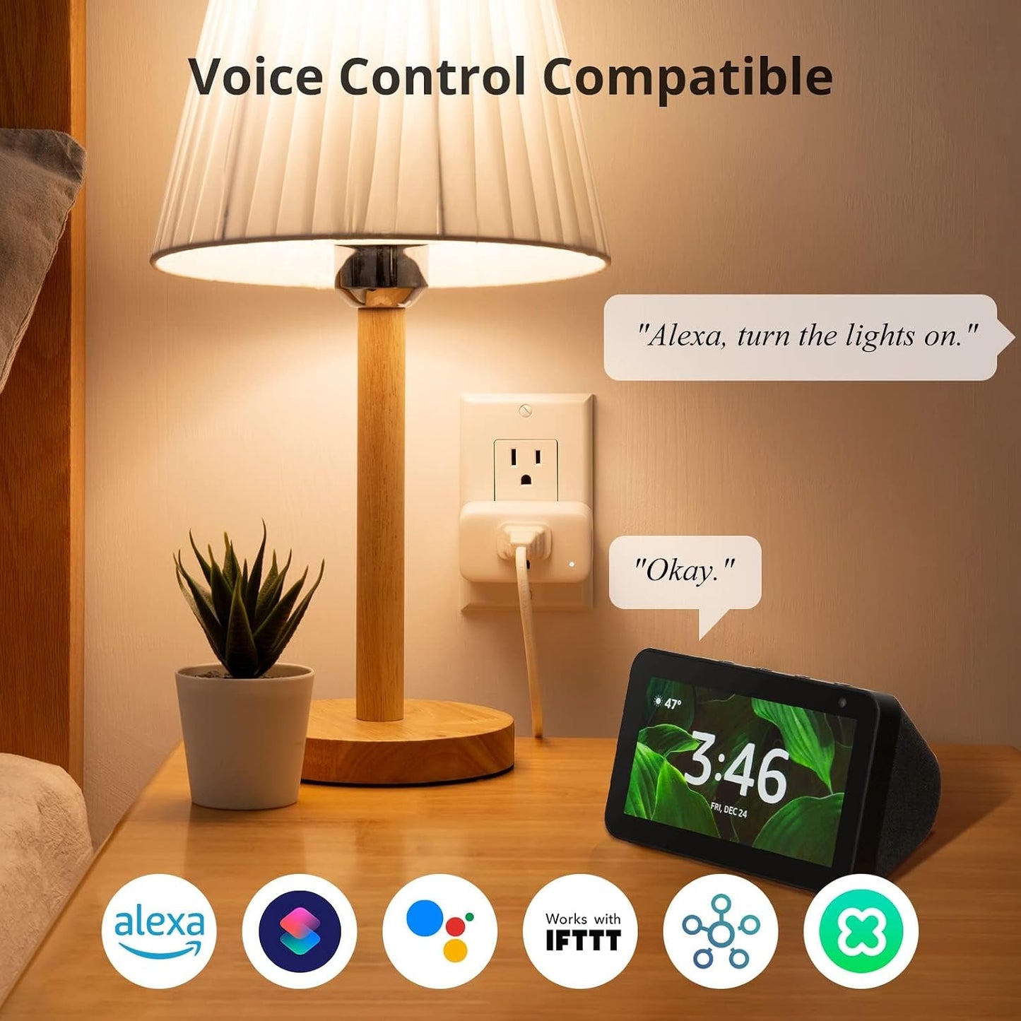 SwitchBot Smart Plug Mini, 15A Energy Monitoring, WiFi & Bluetooth Outlet, Compatible with Alexa, Google Assistant, Home Assistant, App Control, Timer Function, No Hub Required, Compact Design