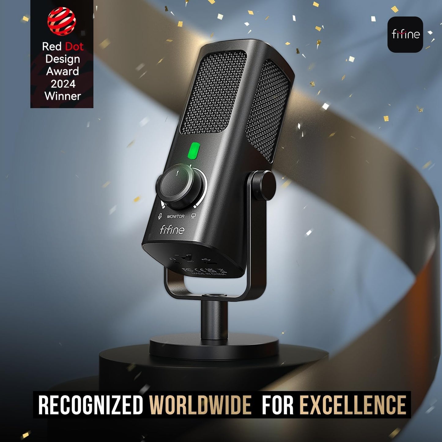 FIFINE AmpliTank PROFILE3 USB Condenser Microphone for Studio Podcast | Desktop Computer Recording Mic, Monitor Mix, Volume Control, Low-Cut Switch, Metal Built for Streaming Music Creation Vocal