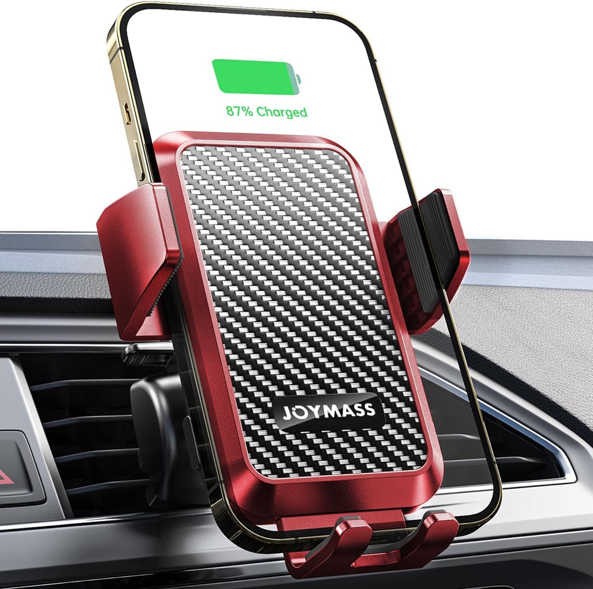 Wireless Car Charger, 15W Fast Charging Auto Clamping Car Charger Cell Phone Holder Mount Vent for iPhone 15 14 13 12 Mini Pro Max 11 XR XS X, Samsung Galaxy S23 Ultra S22 S21+ Note 20, etc