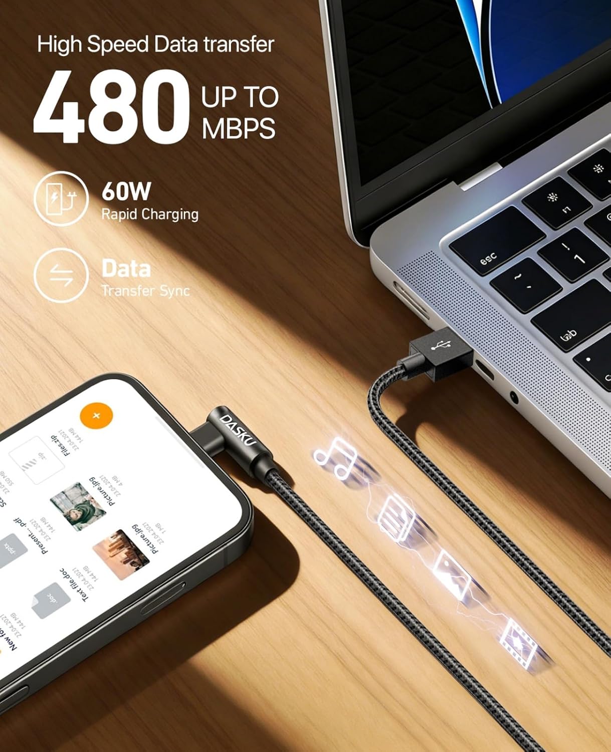 USB to USB C Cable 90 Degree [2Pack 10ft] 3A Right Angle USB C Cable Extra | Long Heavy Duty USB Type C Cable Fast Charging, for iPhone 17/16/16e/15 Pro Max, Samsung Galaxy, Android Phones, and More