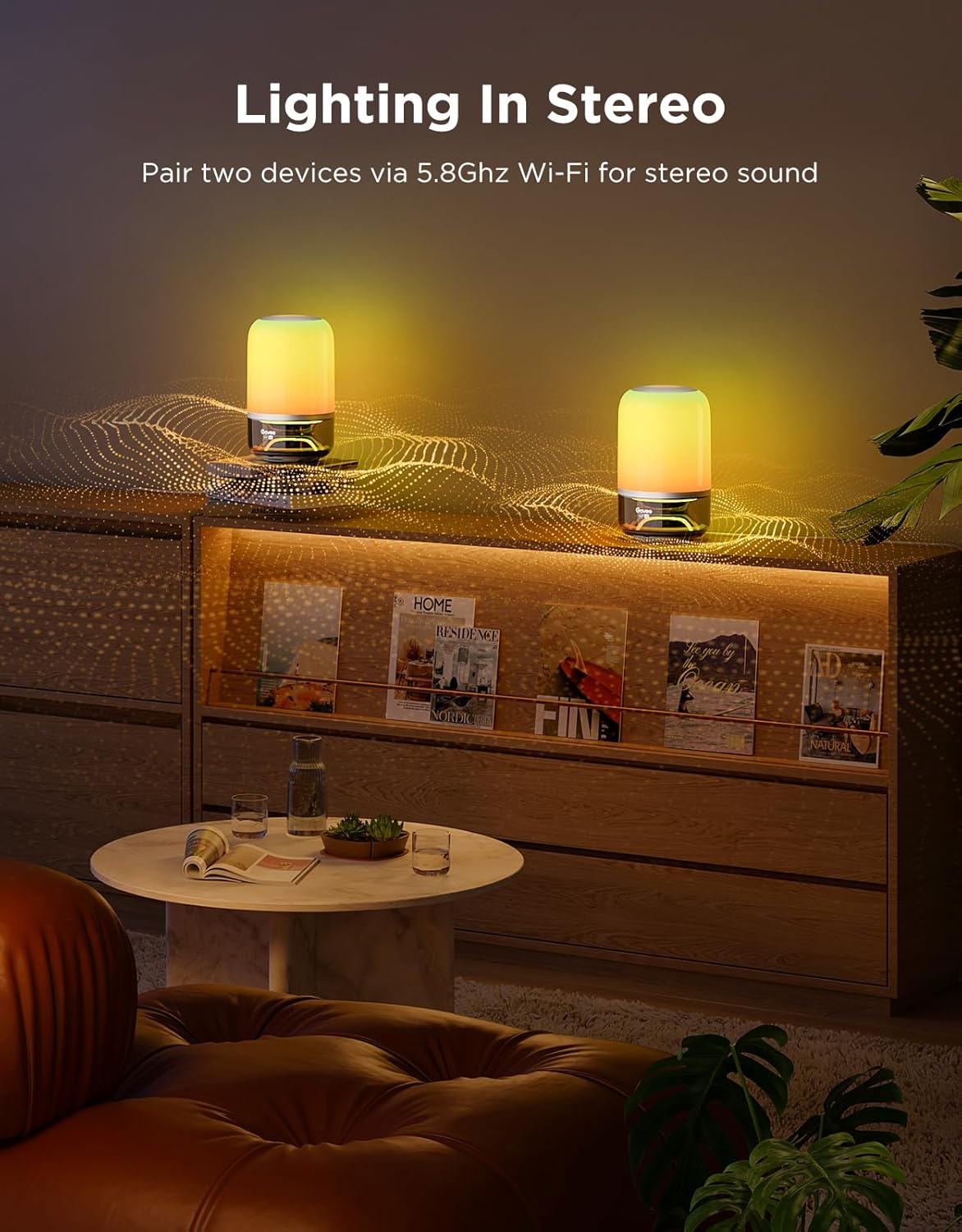 Govee Table Lamp 2 Pro x Sound by JBL, Cordless Table Lamp with Speaker | Music-Light Sync, 16 Music Modes & 100+ Scene Modes, Work with Matter, Customized Smart Rechargeable Table Lamp for Bedroom