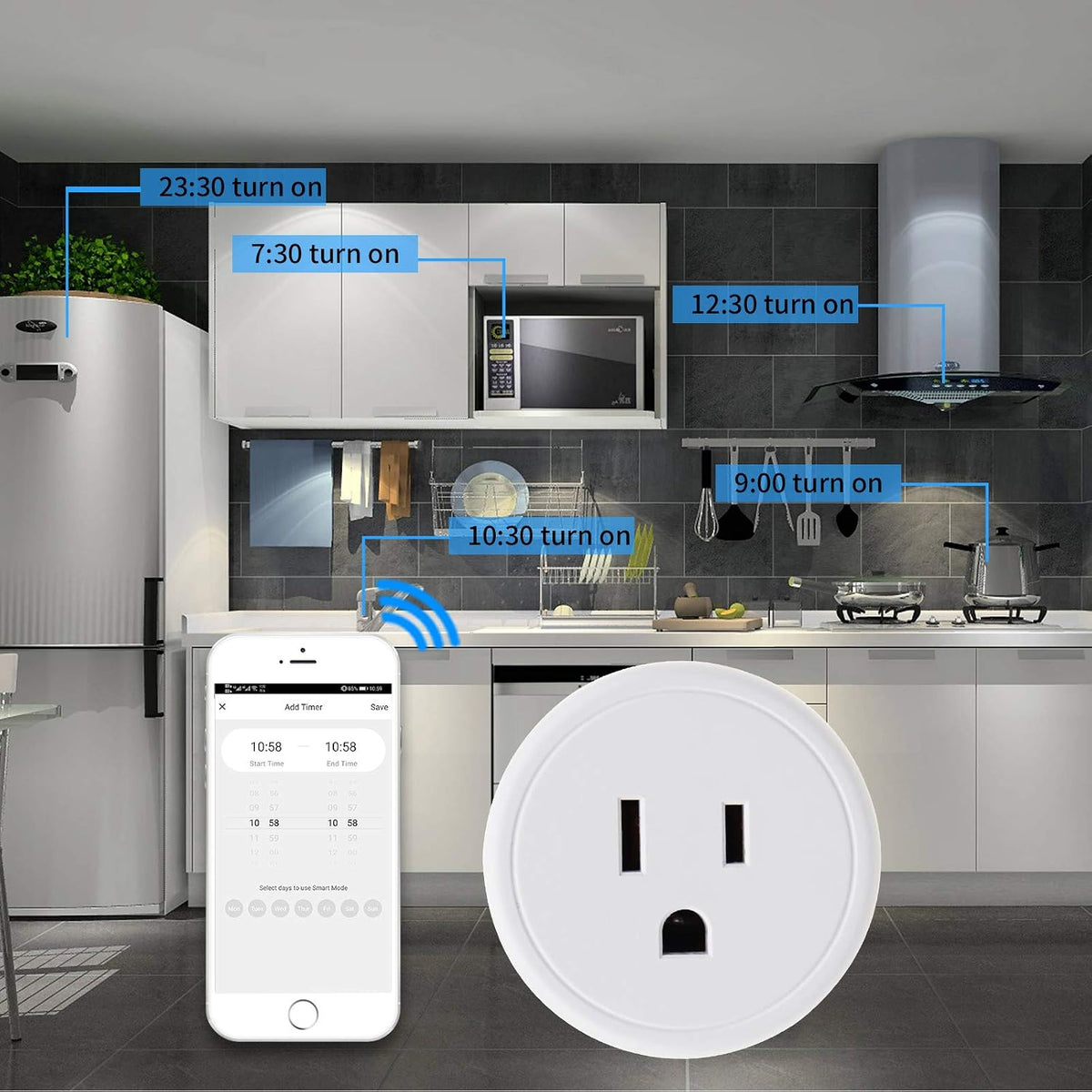 FRANKEVER Smart Plug,Smart outlets, Wi-Fi Mini Socket Outlet，Works with Alexa, Google Assistant,IFTTT, No Hub Required,Voice Control, APP Remote Control(1 Pack)