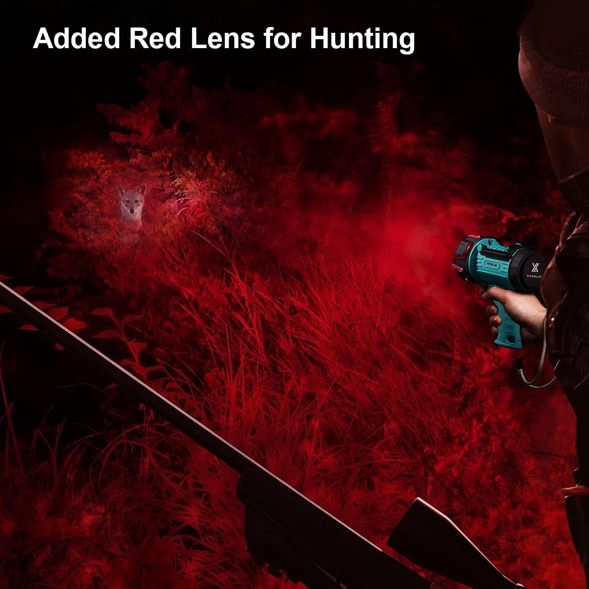 YIERBLUE Rechargeable Spotlight, Super Bright 1000,000 High Lumen LED IP67 Waterproof Handheld Spotlight Long Lasting Large Flashlight Searchlight with Detachable Red Light Filter