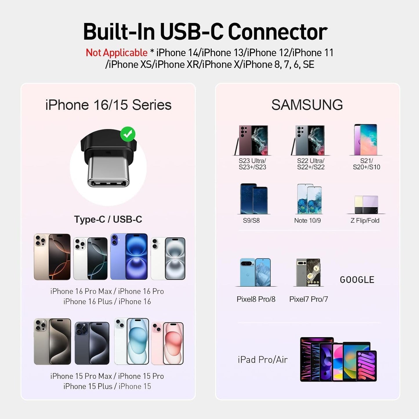 iWALK USB-C Portable Charger for iPhone 17/16/15, Mini 20W 4,800mAh Wireless Power Bank Fast Charging Travel Battery Pack Compatible with iPhone 17/16/15 Plus/17 Pro/17 Pro Max, Andriod Phone Samsung