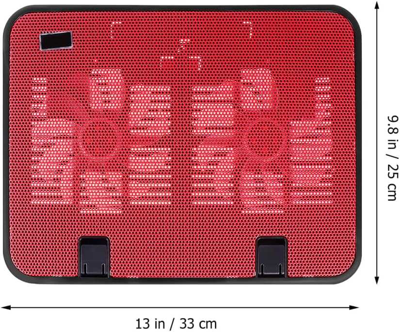 TEHAUX Notebook Cooler Dual Fan USB Laptop Cooling Pad Slim Lightweight Laptop Slim Stand with 8/16 Adjustable Angles Anti-Slip Panel for Office Travel Bed and Gaming Use
