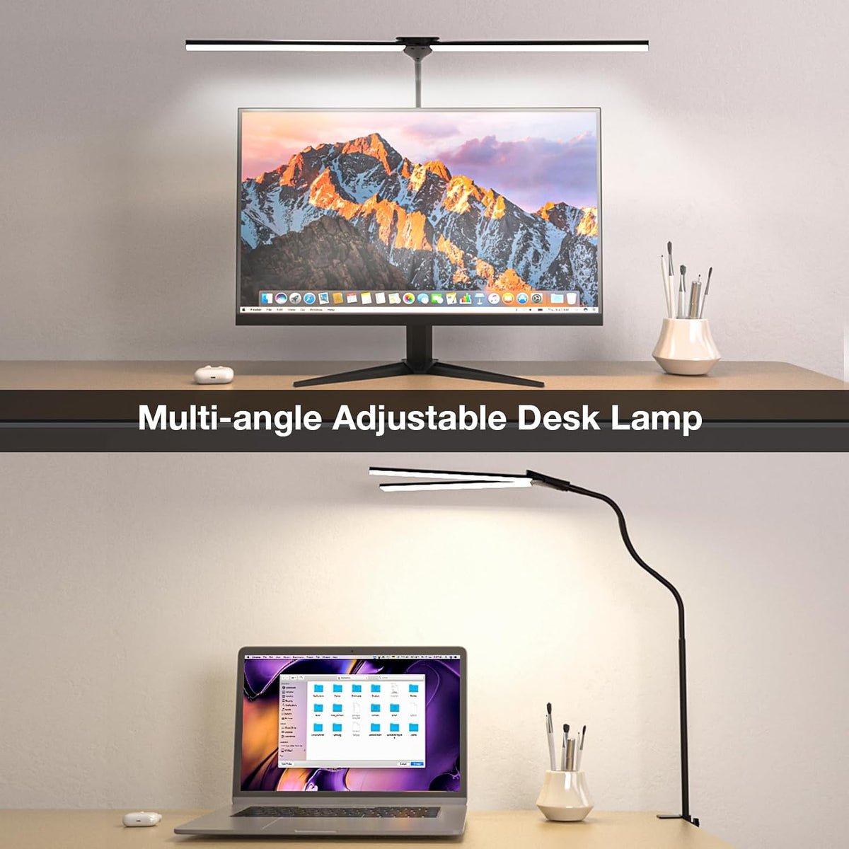 Hensam Desk Lamps for Home Office, Adjustable LED Desk Light with Clamp