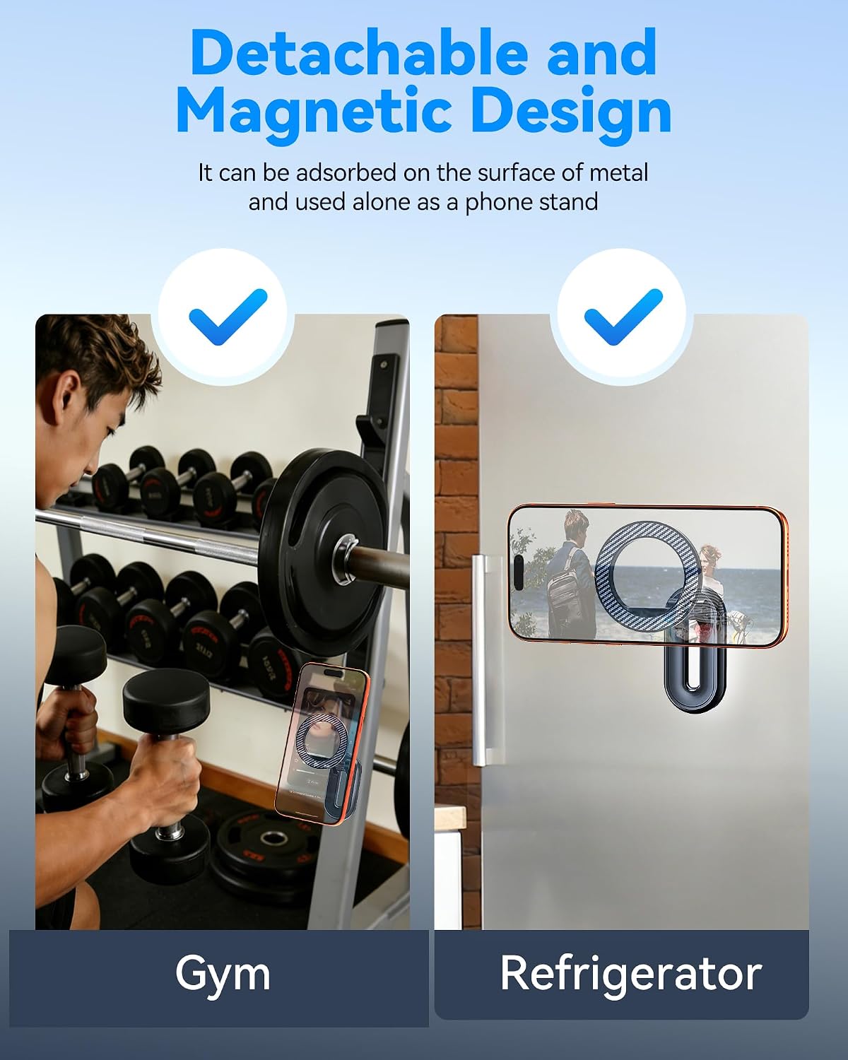 2-IN-1 Detachable MagSafe Car Mount, Vacuum Magnetic Phone Holder for Car | [2800gf Strong Magnet & 89+LBS Suction Base] Phone Holders for Your Car, 360° Adjustable Car Phone Holder for iPhone 17-12