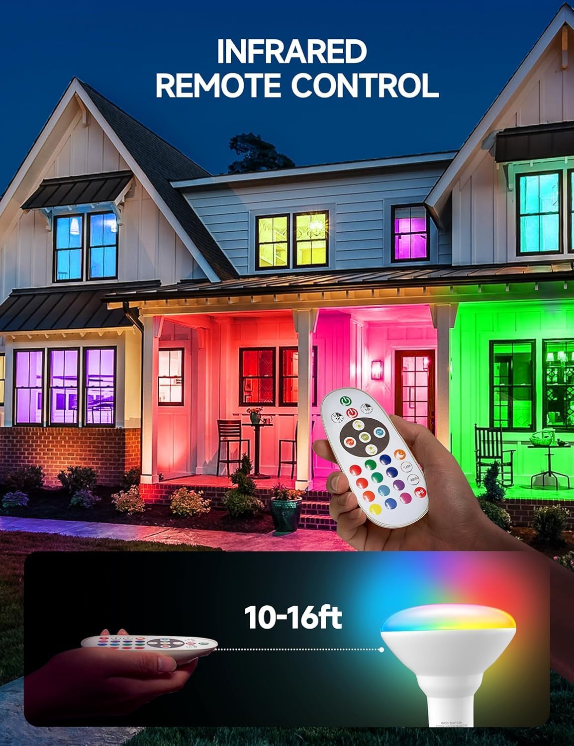 BR30 LED Light Bulbs, Color Changing LED Bulbs with Remote, 2 Pack