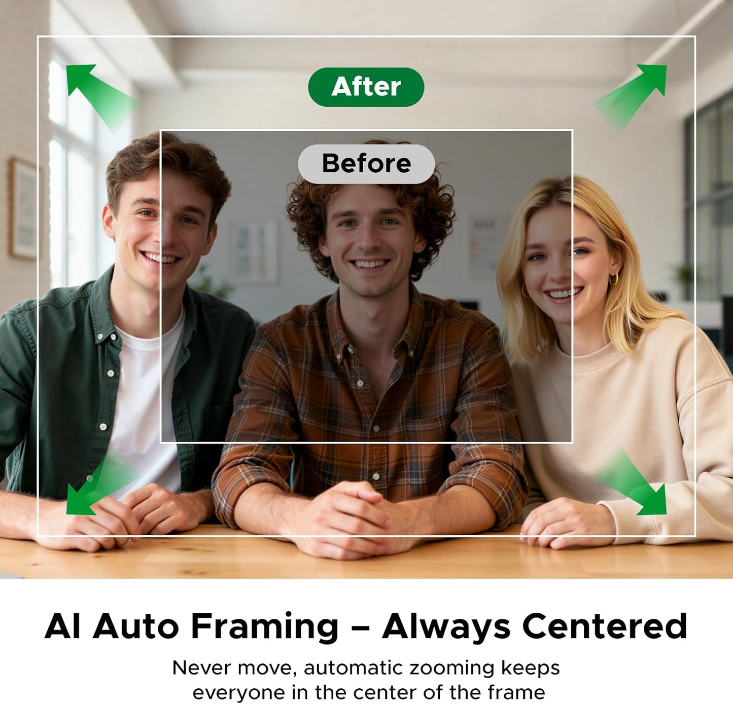 UGREEN FineCam Pro 4K Webcam with 1/2" Sensor for PC/Mac | AI Noise-Canceling Mic, Gesture Control, Face AE, PDAF, for Streaming, Conference, OBS Zoom, Switch 2, Privacy Cover & Tripod